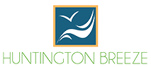 A logo with a bird and the words "Huntington Breeze" is displayed.